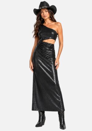 Vestido Slim Com Brilho Ombro Só Sommer