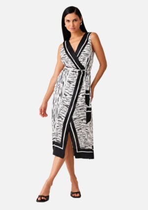 Vestido Midi Decote V Transpasse Frente Maria.Valentina