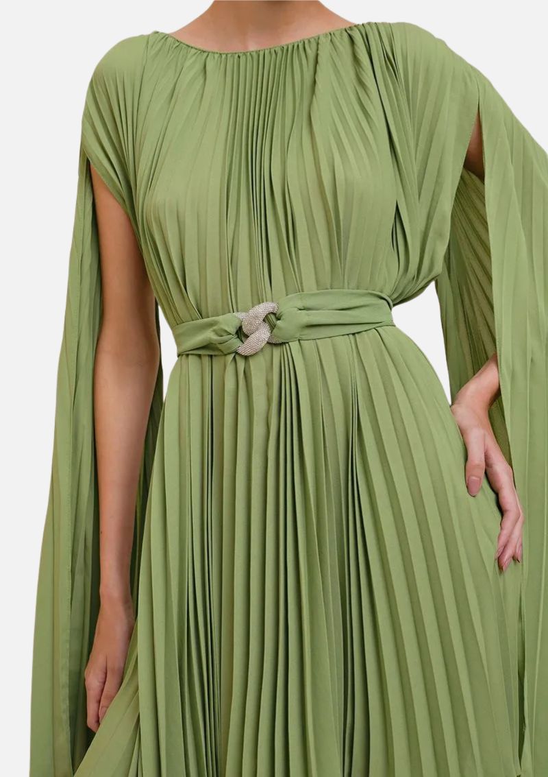 Vestido Curto Decote Redondo Com Faixa Verde Morena Rosa - Imagem 2