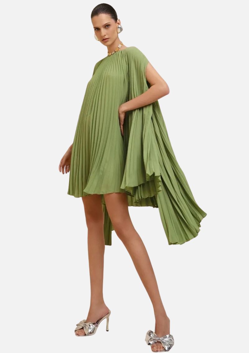 Vestido Curto Decote Redondo Com Faixa Verde Morena Rosa - Imagem 5