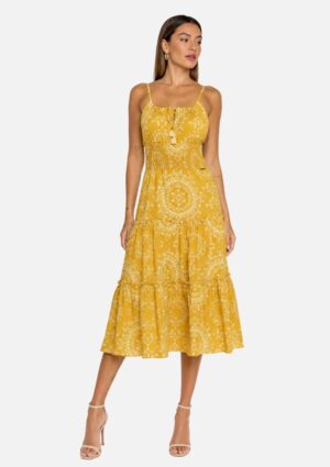 Vestido Midi Onça Preta