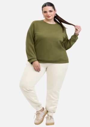 Blusa De Moletom Feminina Verde Plus Size Cativa