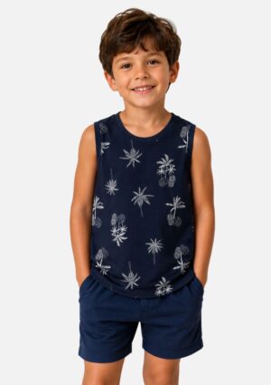 Regata Infantil Masculina Preto Milon