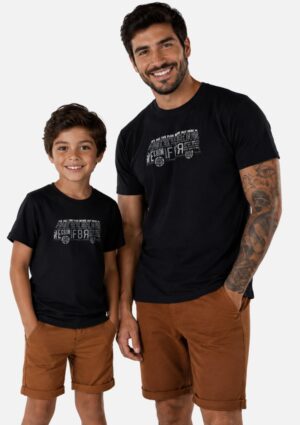 Camiseta Masculina Plus Size Meia Malha De Algodão Preta FBR