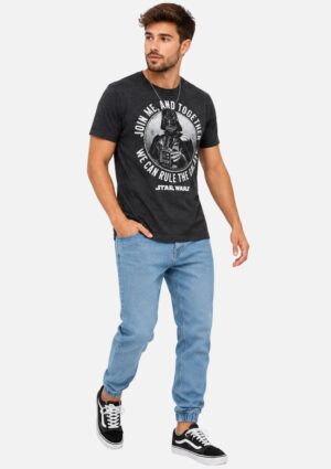 Camiseta Masculina Juvenil Preta Star Wars Fakini