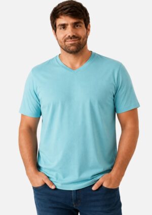 Camiseta Masculina Plus Size Básica Azul Claro Malwee