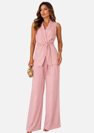 Conjunto Feminino Rosa Kimono E Calça Closet Divino