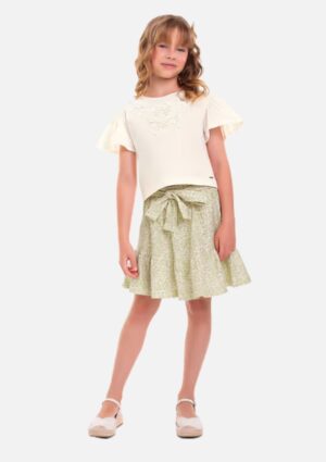Conjunto Blusa E Shorts-Saia Bordado Fakini
