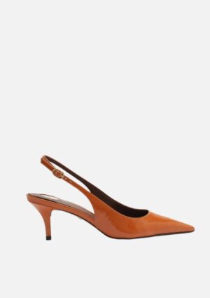 Scarpin Laranja Salto Fino Slingback Arezzo