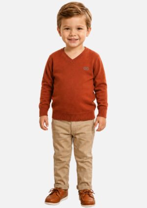 Suéter Infantil Tricot Slim Terracota Ogochi
