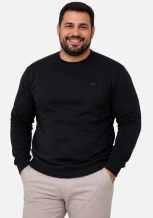 Blusa Masculina Tricot Casual Plus Size Preta Ogochi