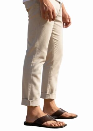 Chinelo Masculino Super Confortável Couro Café Leveterapia