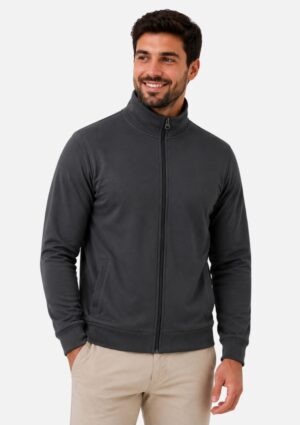 Jaqueta Masculina Helanca Com Zíper Chumbo Ogochi