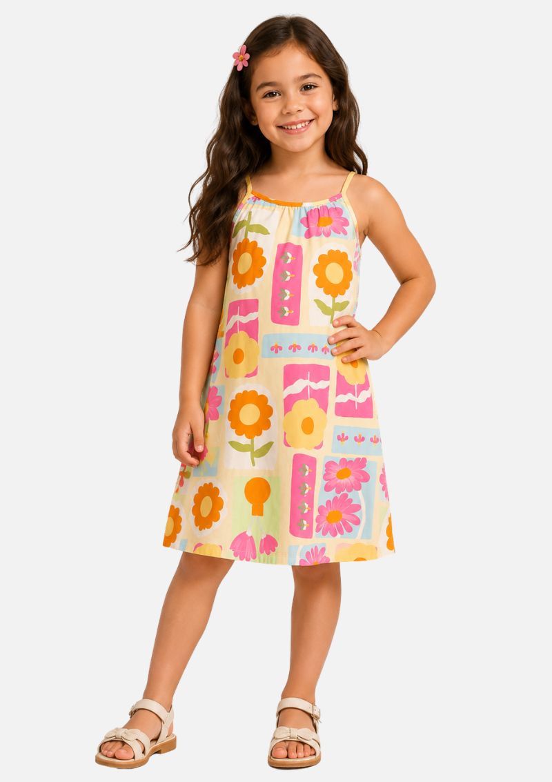 vestido estampa flores Fakini