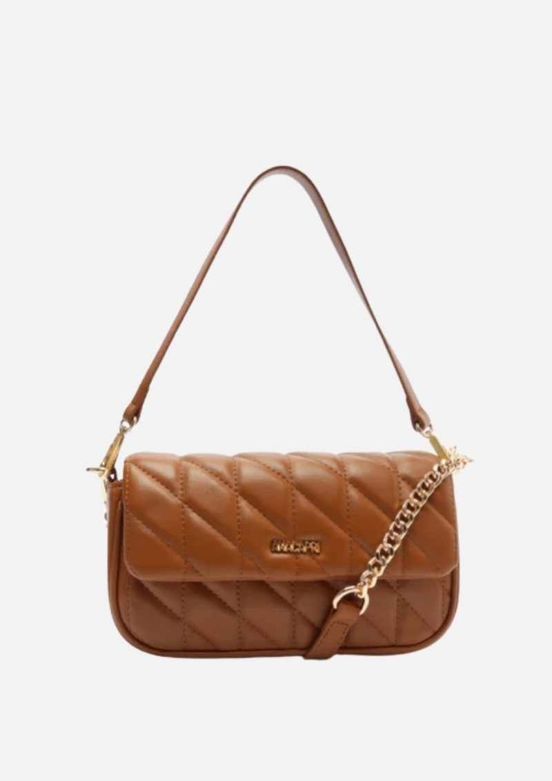 Bolsa Tiracolo Média Matelassê Triangular Marrom Anacapri