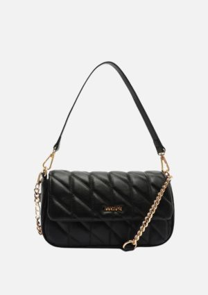 Bolsa Tiracolo Média Matelassê Triangular Preta Anacapri