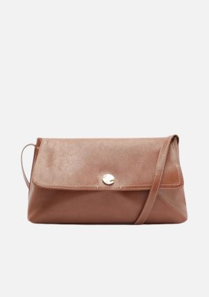 Bolsa Tiracolo Média Rústica Marrom Caramelo Anacapri