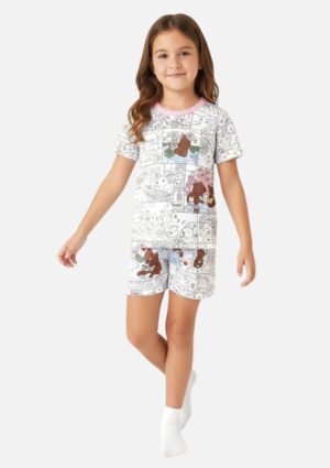 Pijama Menina Interativo Para Colorir Com Canetinhas Malwee Kids