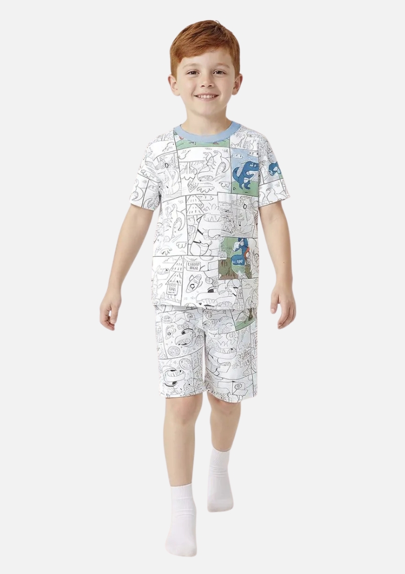 Pijama Menino Interativo Para Colorir Com Canetinhas Malwee Kids (1)
