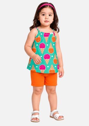 Conjunto Infantil Menina Estampado Sorvete Kyly
