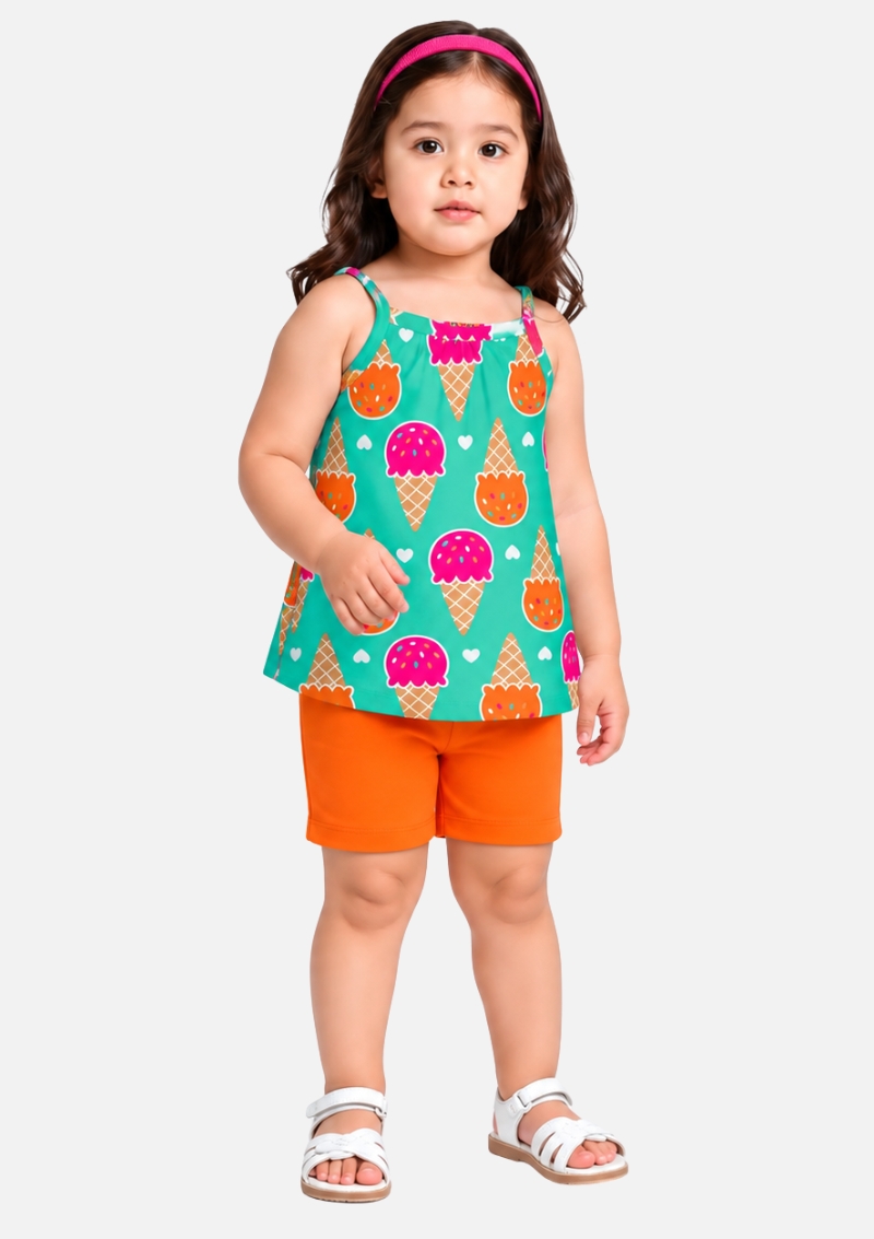Conjunto Bebê Menina Estampado Sorvete Kyly