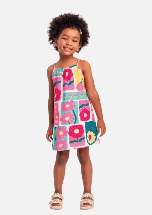 Vestido De Alça Bebê Estampa Floral Fakini